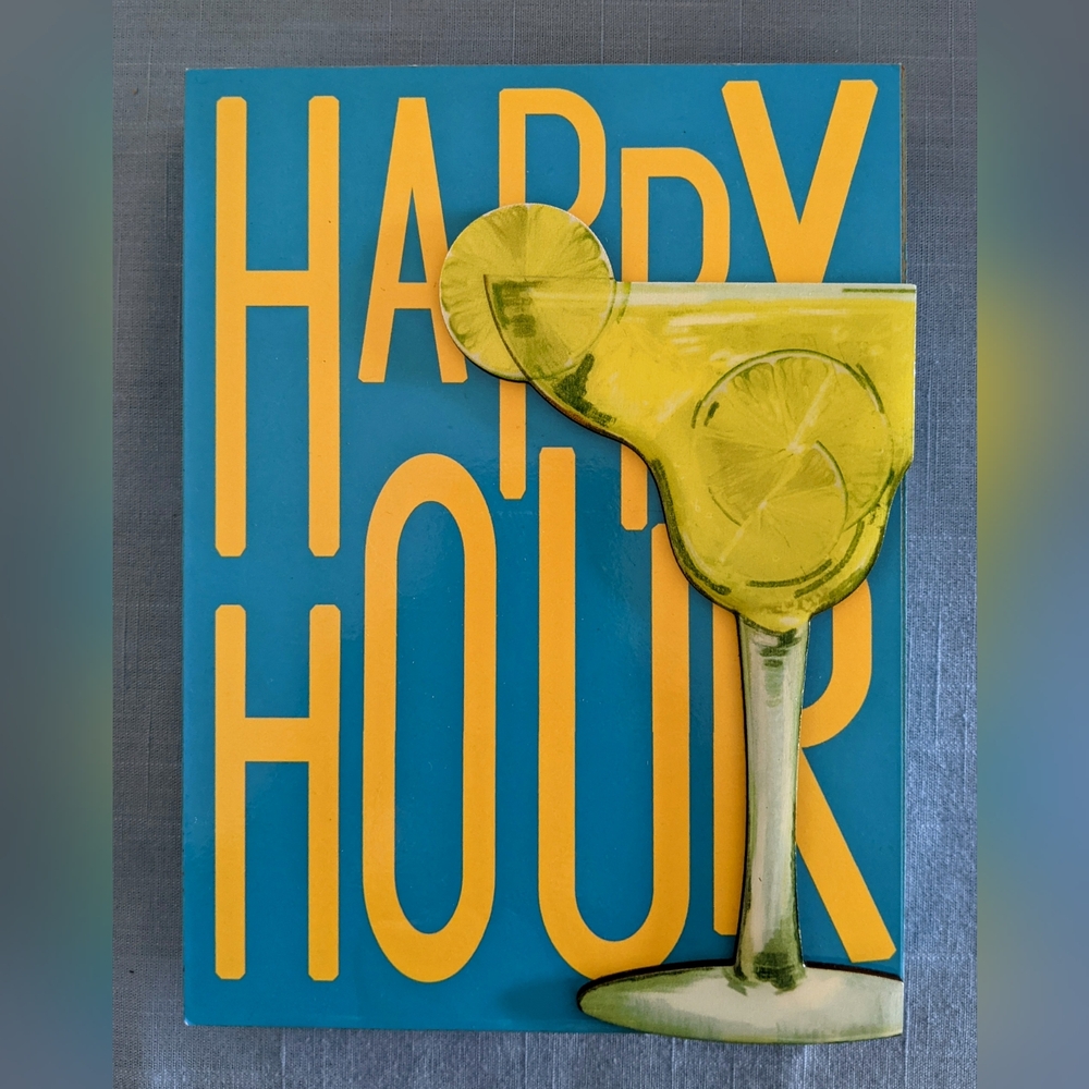 "Happy Hour" Wooden Tabletop Decoration